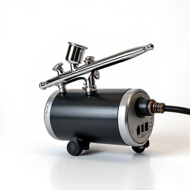 Miniature airbrush and compressor kit